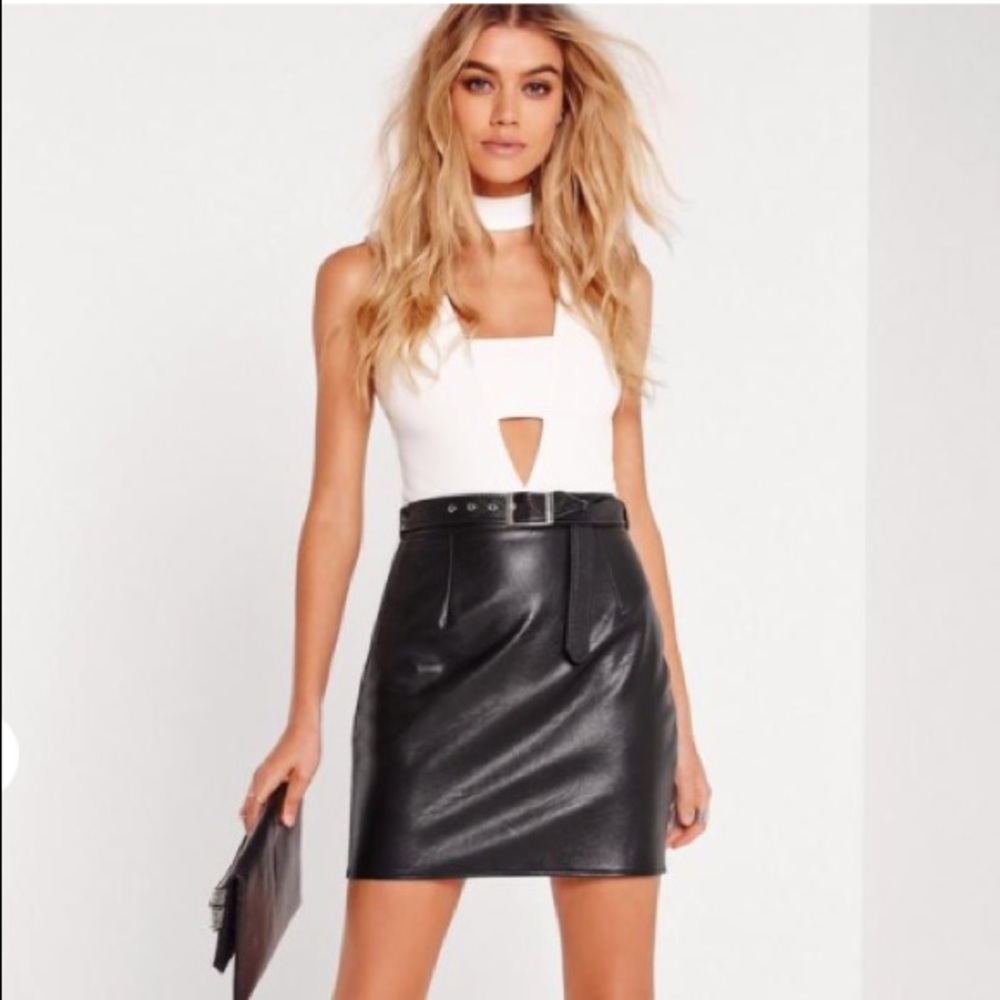 Misguided choker style white bodysuit (worn once)